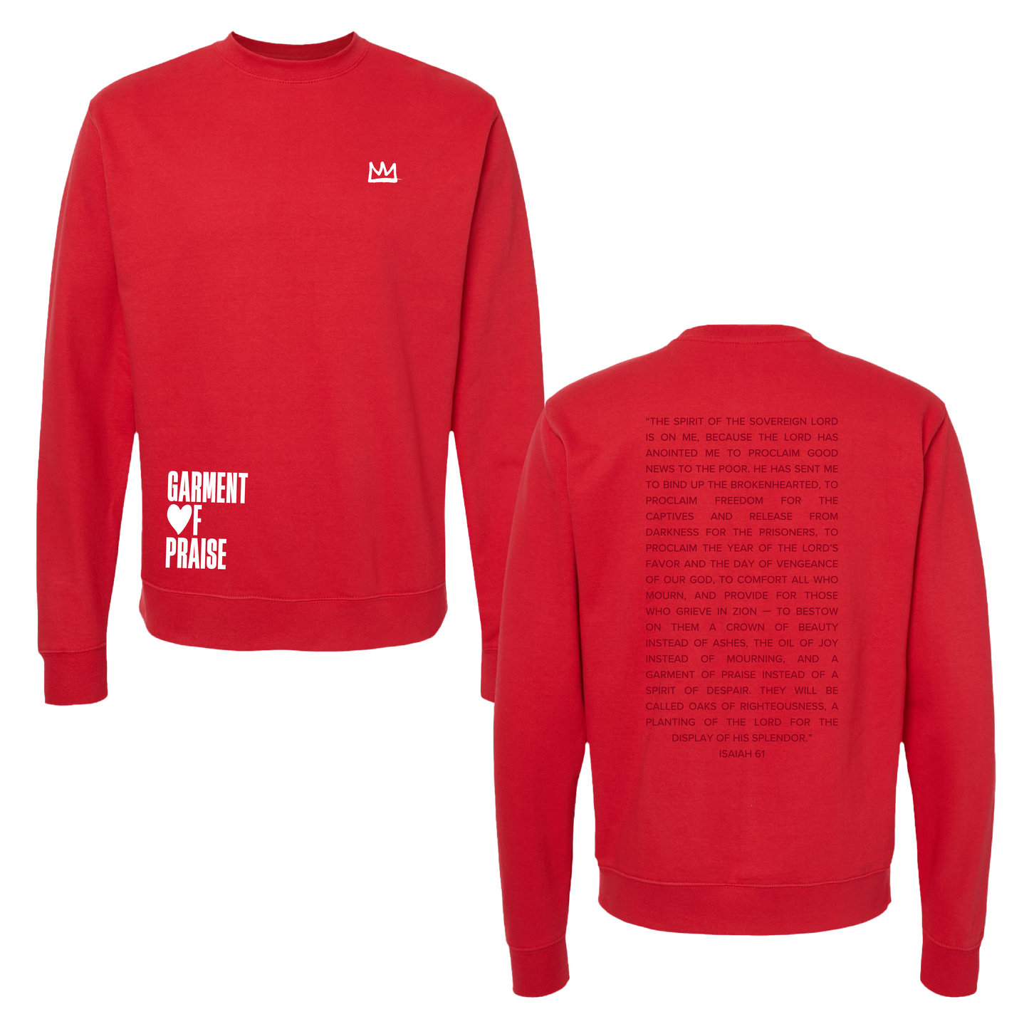 GARMENT OF PRAISE SCRIPTURE (RED)