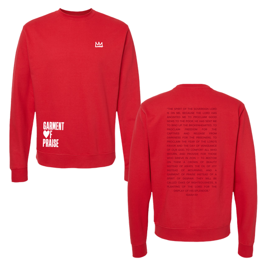 GARMENT OF PRAISE SCRIPTURE (RED)